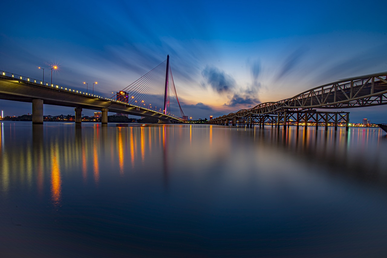 bridge, nature, shine, sky, vietnam, night, bridge, bridge, night sky, vietnam, vietnam, vietnam, vietnam, vietnam, night
